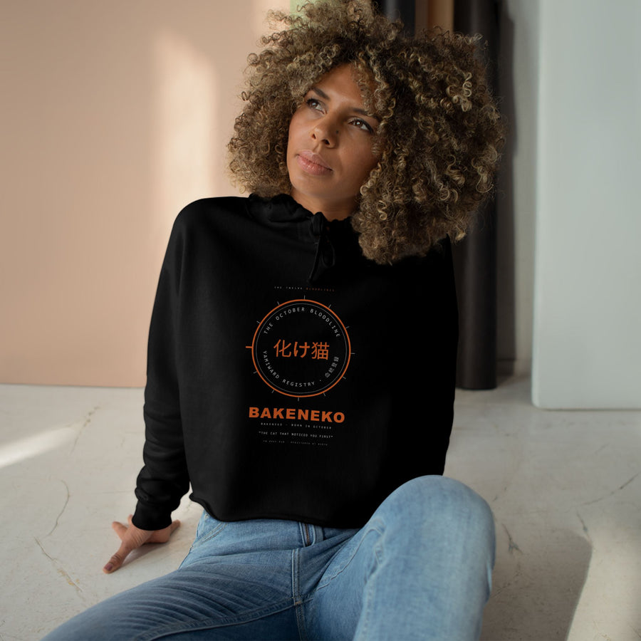 BAKENEKO Bloodline Crop Hoodie — Born in October — view 3