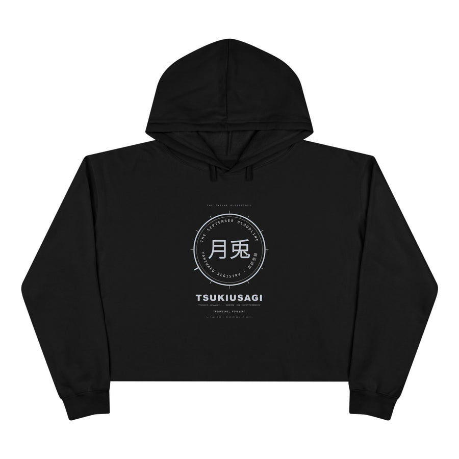 TSUKIUSAGI Bloodline Crop Hoodie — Born in September — view 1